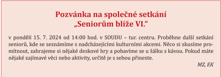 seniorům blíže